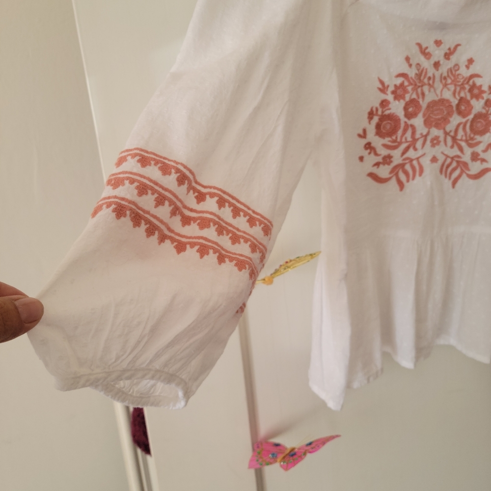 Boho Chic 100% Cotton Embroidered Size Medium